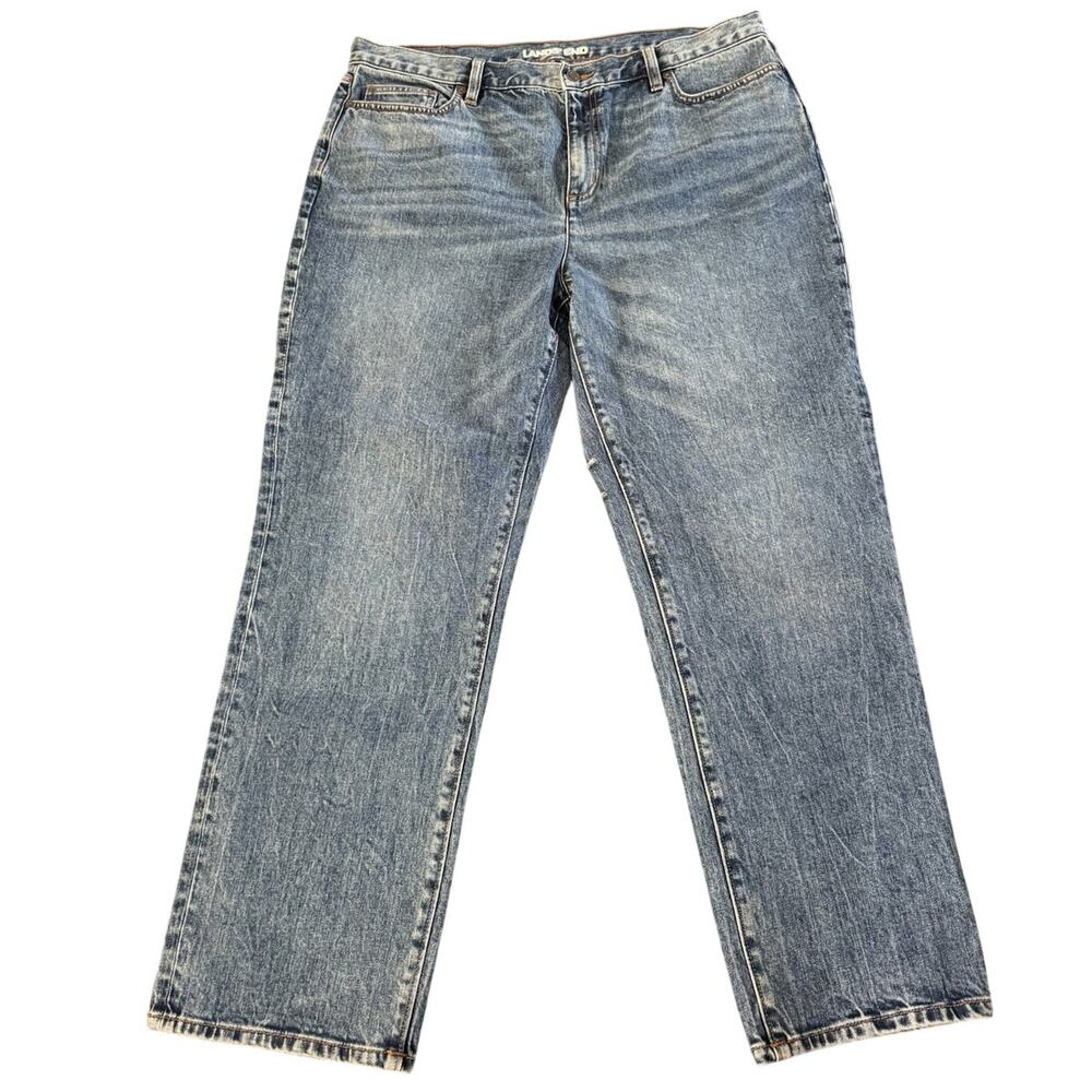Lands' End Medium Wash Straight Leg Jeans - Size 16P